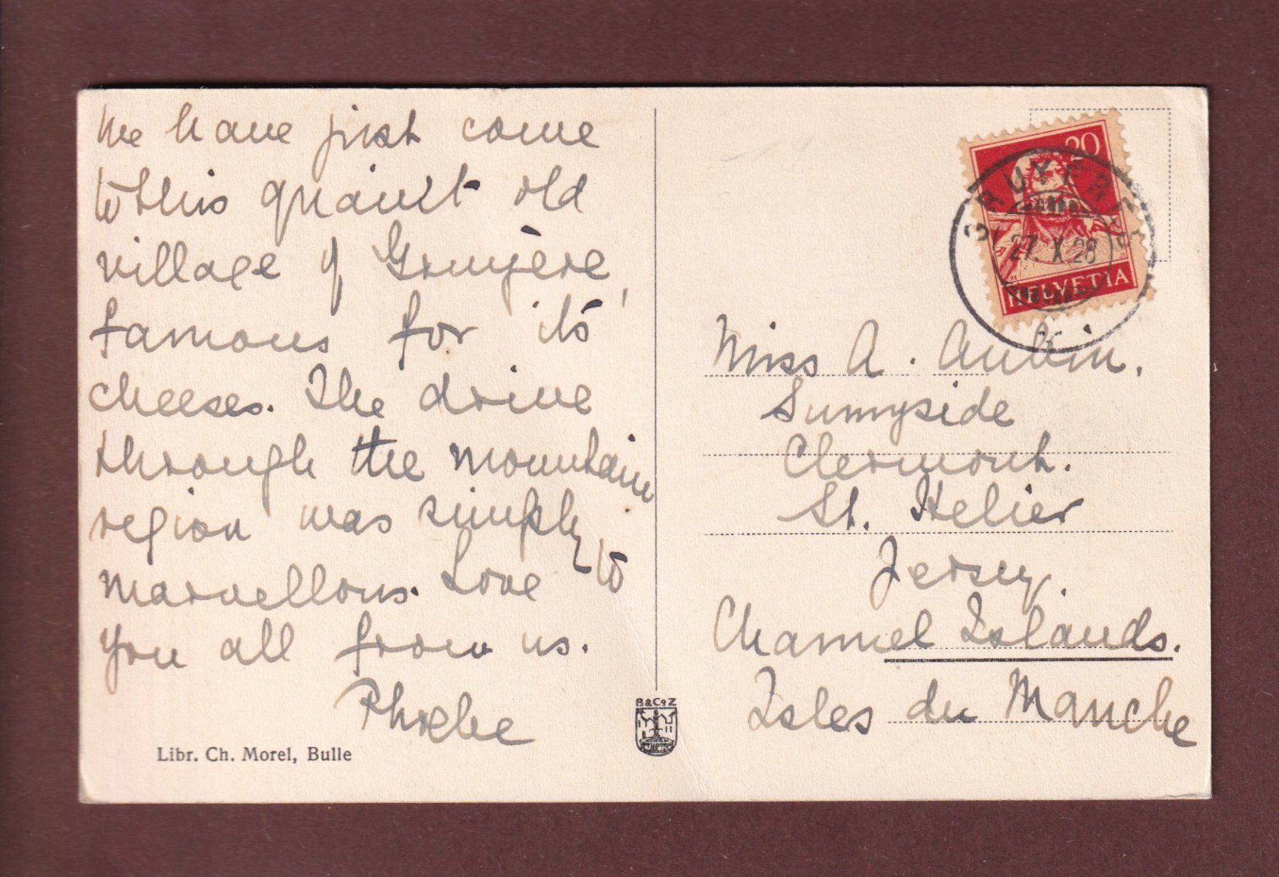Cartoline postali: Le Château de GRUYERES - 1928 – Usato da Pully venduto da nicecards 1