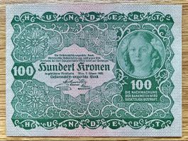100 Kronen Österreich 1922!!! aUNC!!!