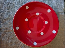 Untertellerli Rot Weiss gepunktet Rössler Swiss Design, neu