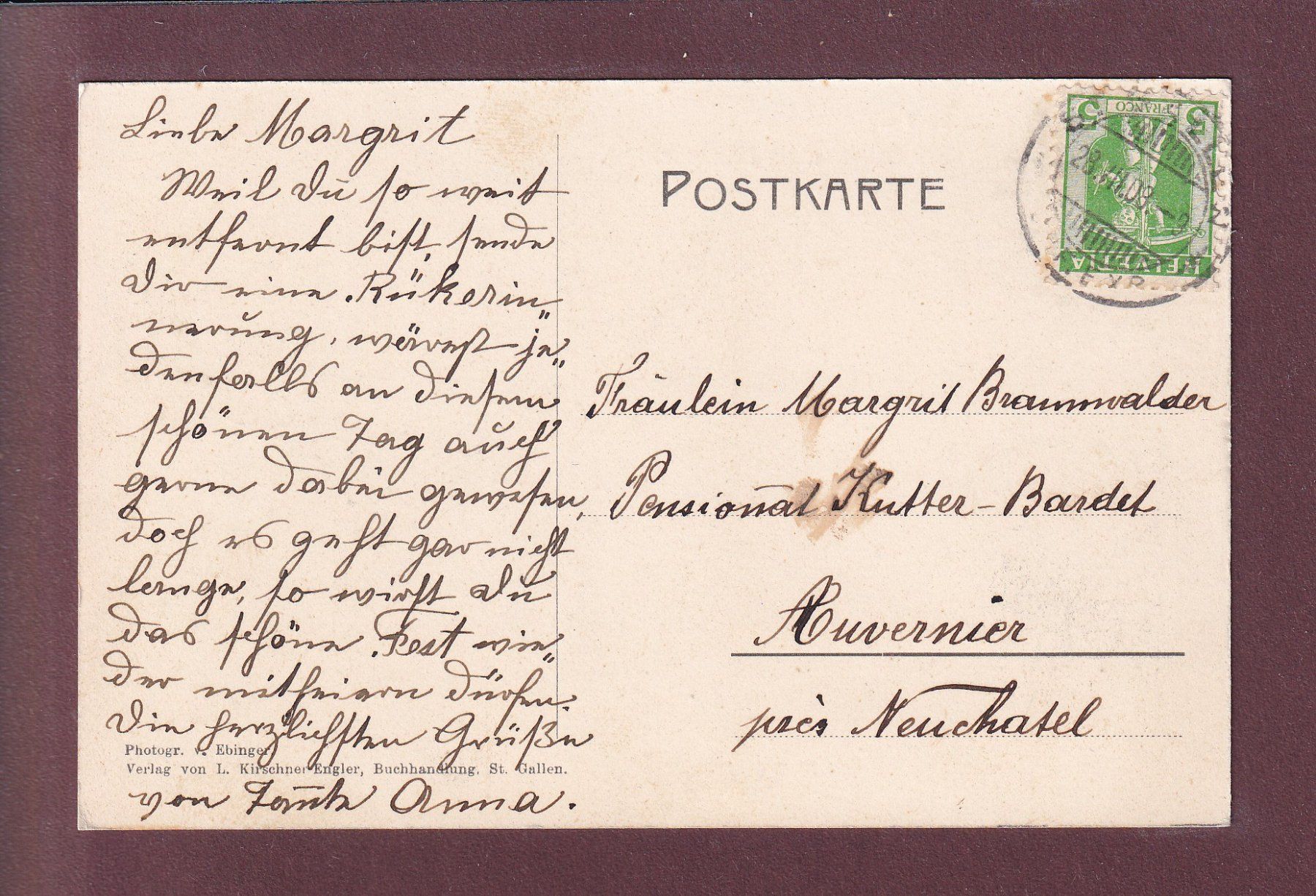 Cartoline postali: ST. GALLEN - Jugendfest - Kadetten - 1908 – Usato da Pully venduto da nicecards 1