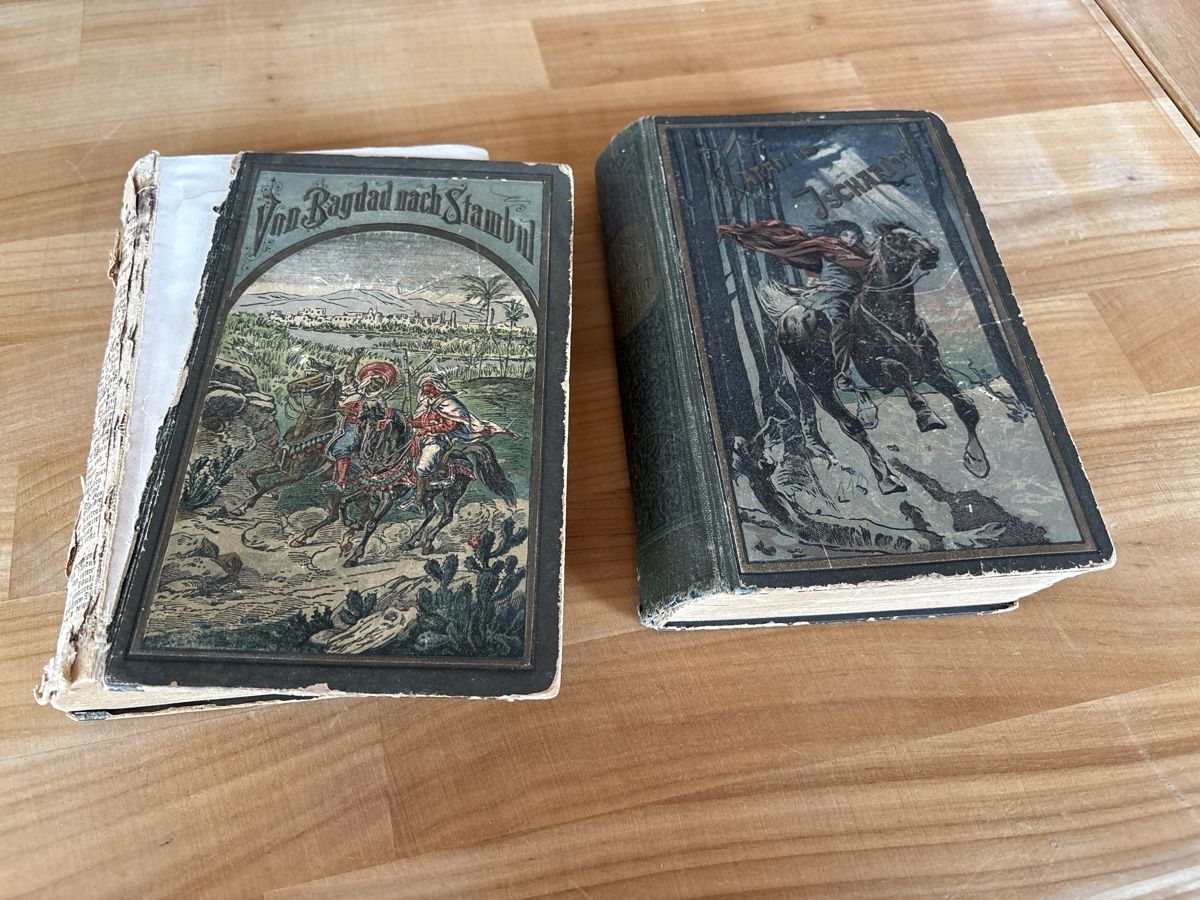 Libri: 2 alte Bücher von Karl May – Difettoso da Rümlang venduto da euqinom16