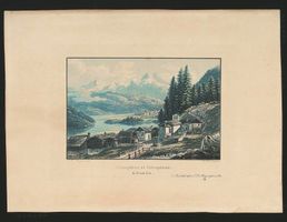 Champfer, Silvaplan Aquatinta von Meyer selten