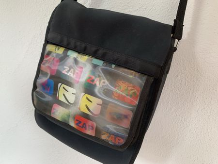 Vintage-Umhängetasche/Bag , dunkelgrau, Kult 90er-Jahre