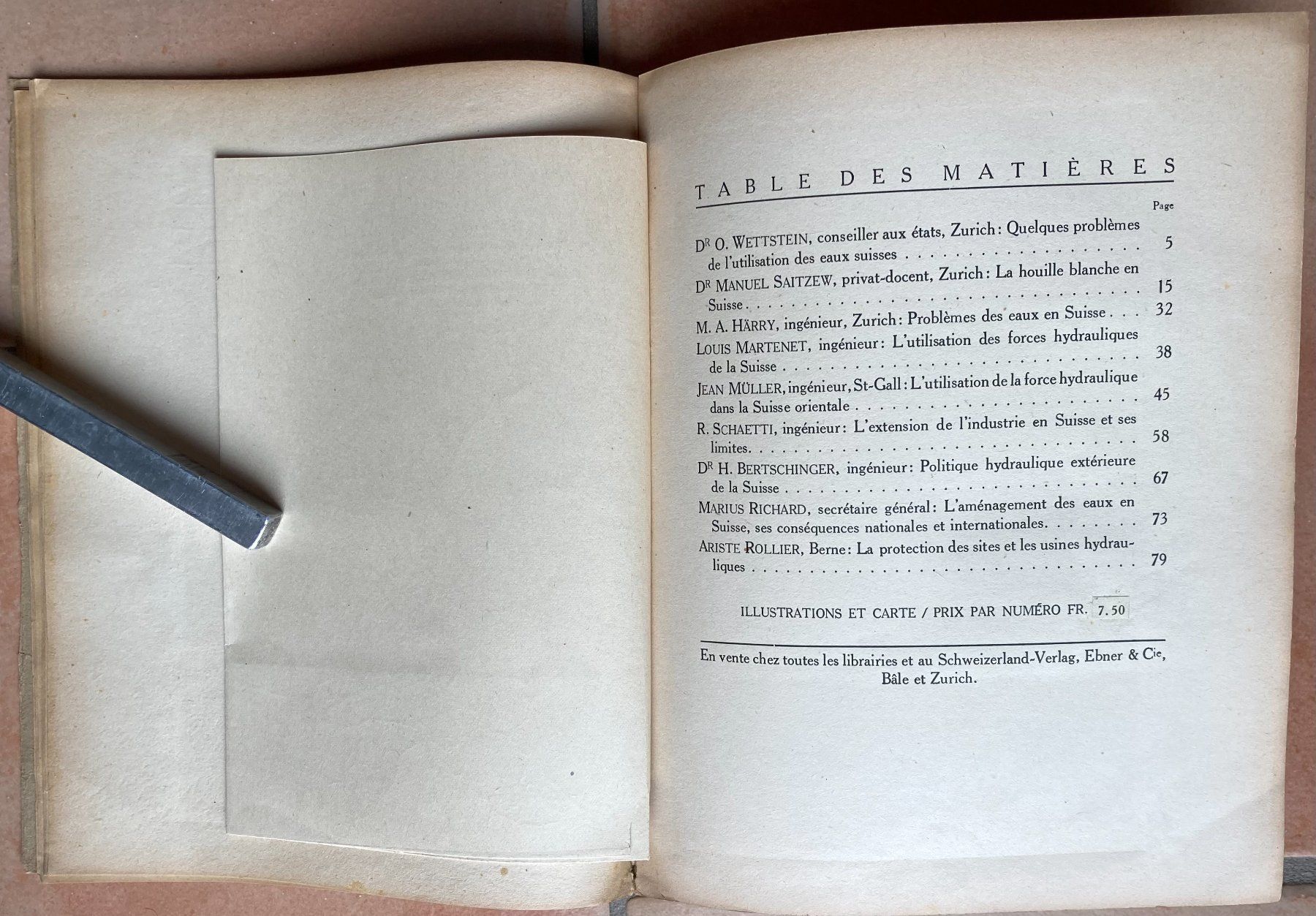 Libri: L'utilisation des eaux en Suisse. 1920 – Usato da Versoix venduto da HELVETICA_1 2