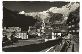 Saas-Fee (VS) Dorfpartie mit Kirche - Feegletscher - 1938