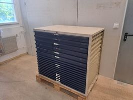 BIGLA Schubladenstock Planschrank Vintage Metallschrank