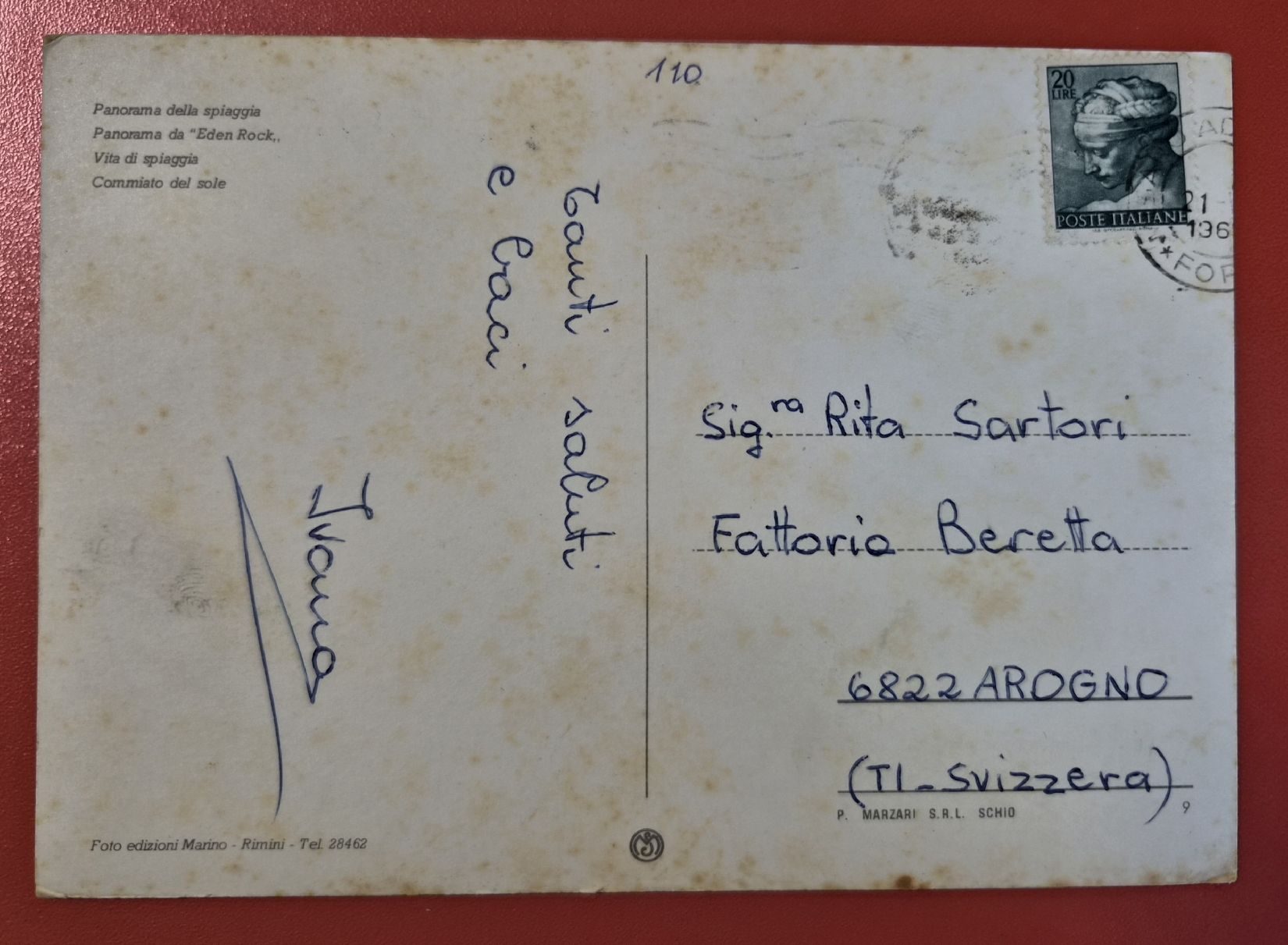 Ansichtskarten: Misano Adriatico ca 1965  Italien – Gebraucht aus Melchnau von Arthurius 1