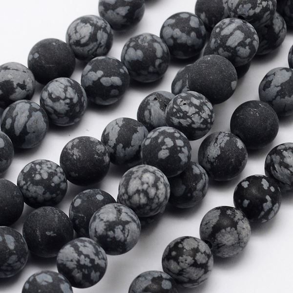 Pietre preziose: Schneeflockenobsidian   matt  8mm Perlen – Nuovo (secondo la descrizione) da Alpnachstad venduto da perlengaby
