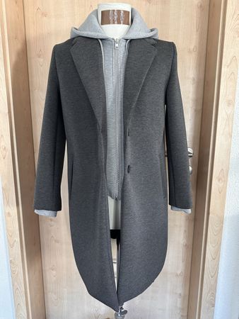 Zara Mantel mit Kapuze, Grau, Gr. L -!
