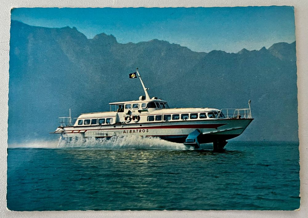 Carte Postale Ancienne Bateau Voilier Cannes Yacht de course et le