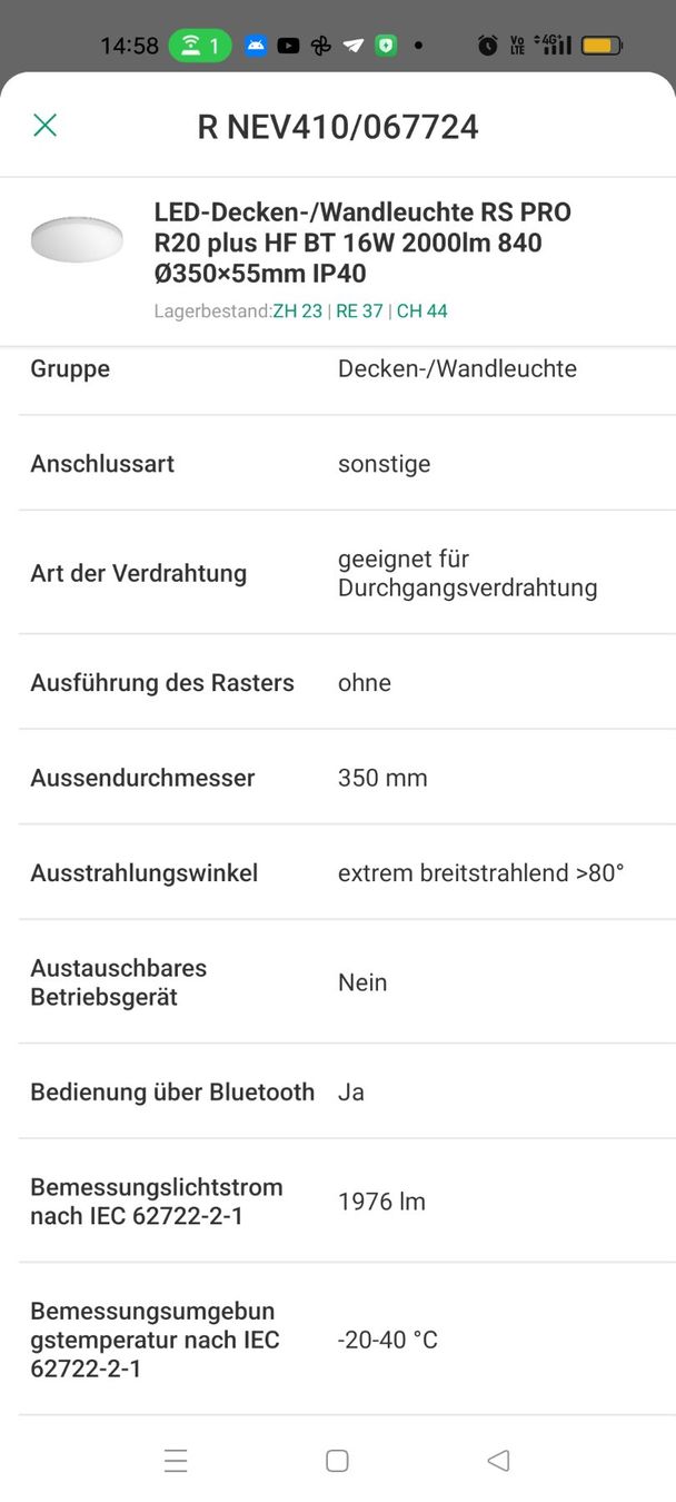 Steinel Lampen: Steinel LED-Deckenleuchte RS PRO R20 Plus HF BT – Neu und originalverpackt aus Holderbank AG von Sasagem 1