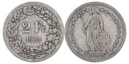 2 Franken von 1901 (schön). Ab 1.--
