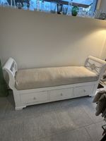 Elegante Holzbank mit Stauraum - Shabby Chic Stil