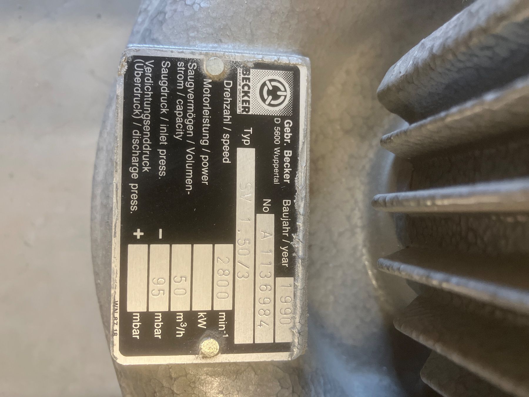 Compressori: Becker Seitenkanalverdichter SV 1.5/3 – Usato da Oberhasli venduto da hika8156 2