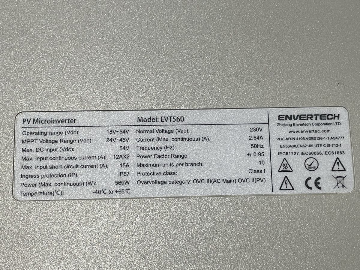 Inverter: Envertech EVT560, Mikrowechselrichter 560W – Usato da Gelterfingen venduto da Lalaith81 1