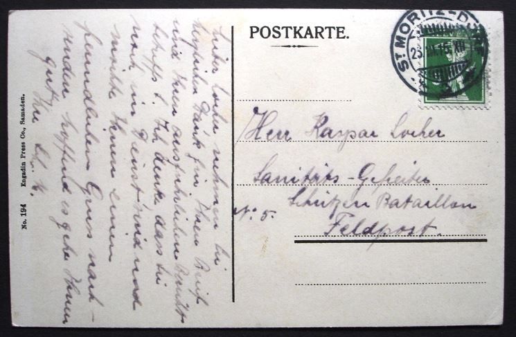 Ansichtskarten: ST. MORITZ Schiefer Turm No. 194 – Gebraucht aus Jona von philajona 1