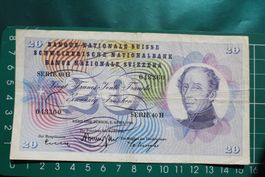 general dufour banknote 20 franken 1964