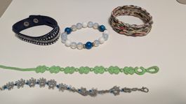 Armband-Set (5 Stück) – Boho, Strass & Handarbeit