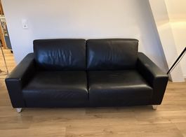Sofa Leder schwarz 200x90cm gebrauchter Zustand