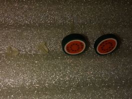 OHRRINGE MODESCHMUCK,,,WASSERMELONEN,,,ROT UND SCHWARZ