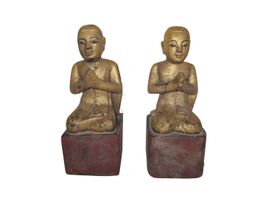 Antikes Paar buddhistischer Mönche Burma BUDDHA