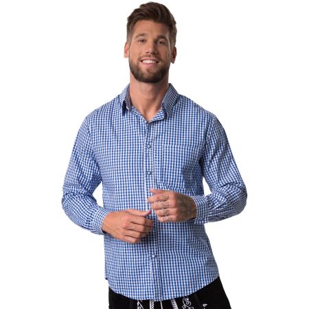 Männer Trachtenhemd Xaverl blau weiß Größe XL