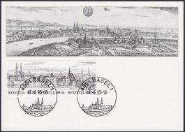 1995, Z101 Maximumkarte von Basel mit waag. Zusammendruck.
