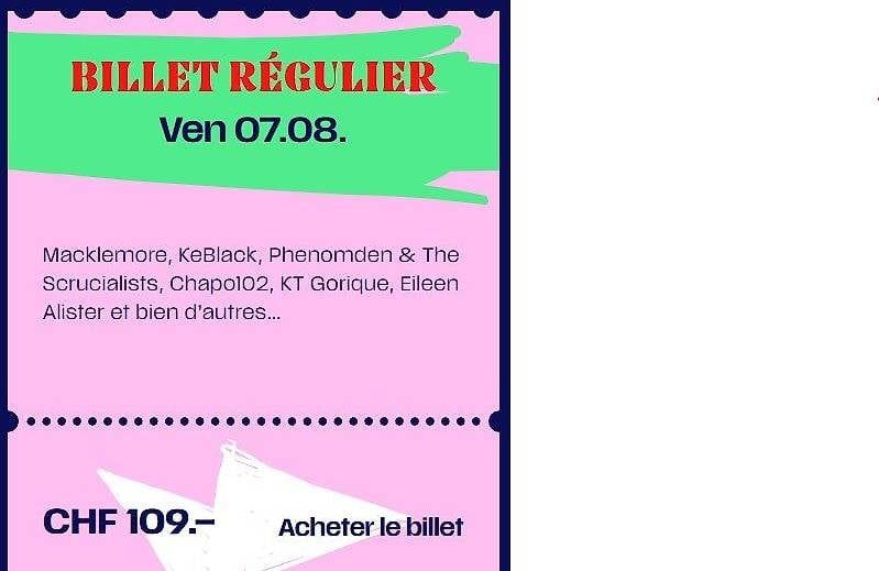 Tickets: Lakelive 2026: Freitag 7August, 2 tickets – Neu (gemäss Beschreibung) aus Chavornay von Chadeca