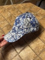 Cappellino baseball fantasia blu/bianco-1size-nuovo