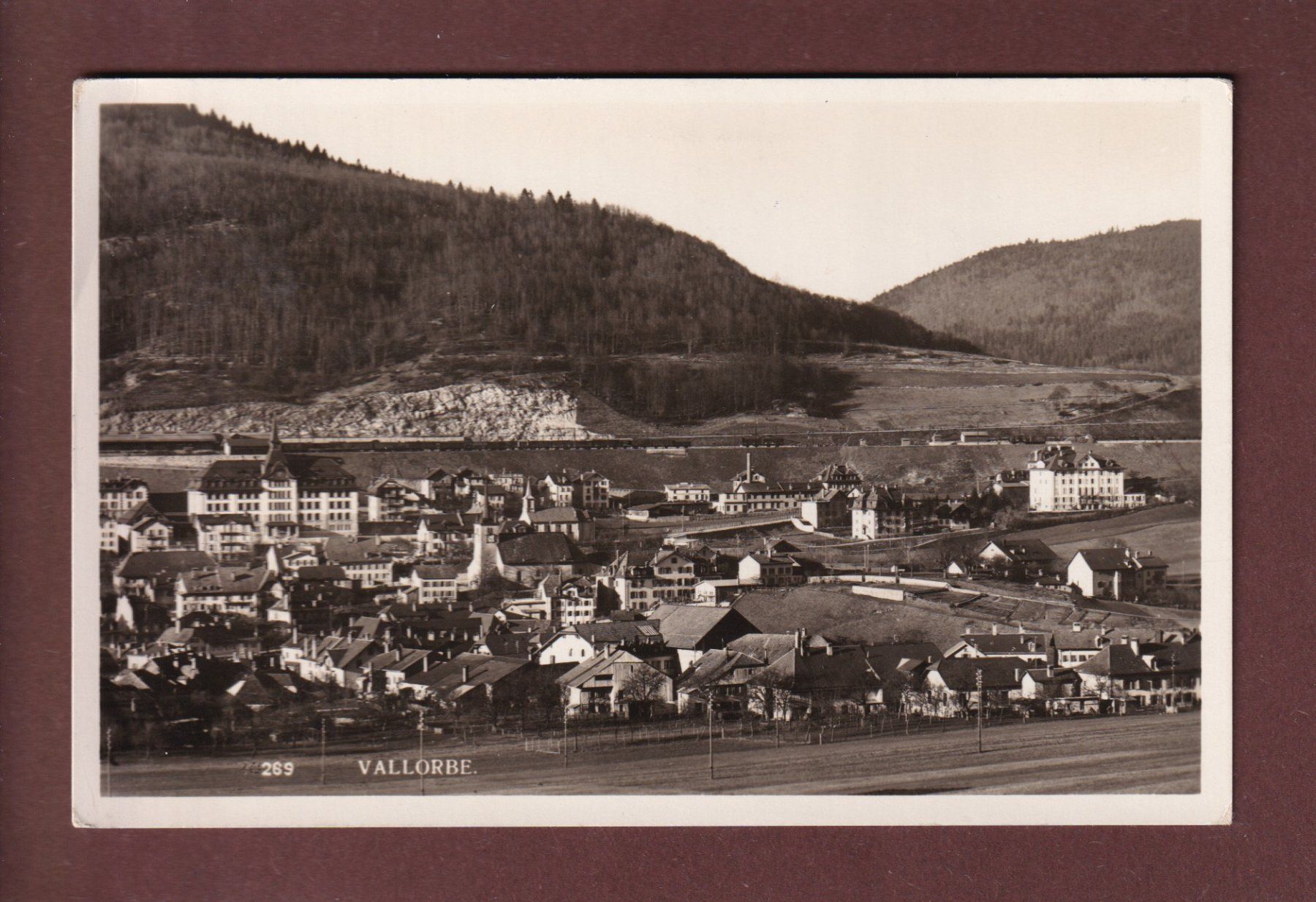 Cartoline postali: VALLORBE - Vue partielle - 1938 – Usato da Pully venduto da nicecards