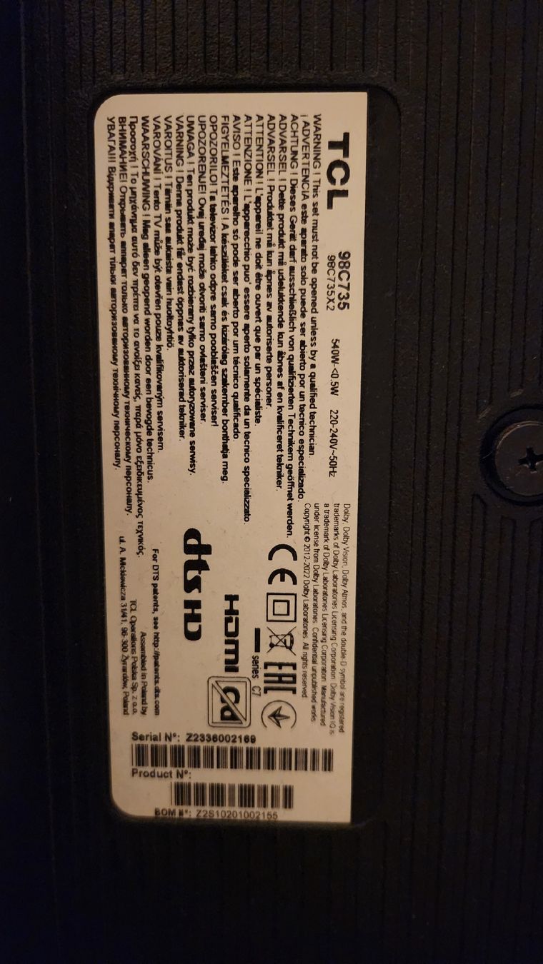 Fernseher: TV 98 Zoll TCL 98C735 – Defekt aus Basel von lukag99 1