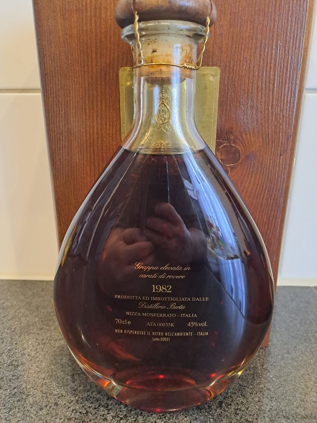 Berta Bevande alcoliche: Berta Grappa VENTANNI 1982 mit OHK  41 Jährigen Berta Grappa – Nuovo e nell'imballaggio originale da Elsau venduto da Kellerraeumung 5