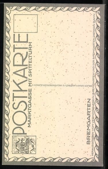 Cartoline postali: Bremgarten /AG, Marktgasse mit Spitteltu – Usato da Berlin venduto da bartko-reher 1