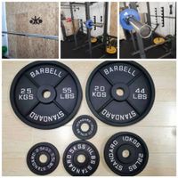 Hantelscheiben Set 107.5kg/Langhantel 15kg NEW!!