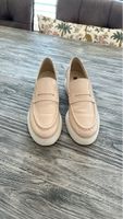 Elegante Beige/Rosa Lackleder-Loafer, Grösse 38,5