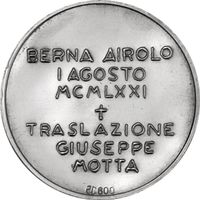 Gedenkmedaille – Übersetzung von Giuseppe Motta, 1971 Silber
