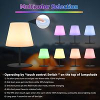 2x LED Tischlampe kabellos Akku – dimmbar RGB