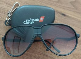 Swissair Pilotenbrille zusammenklappbar NEU mit Etui
