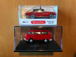 Welly VW Bus Feuerwehr & Wiking Feuerwehr Oldtimer