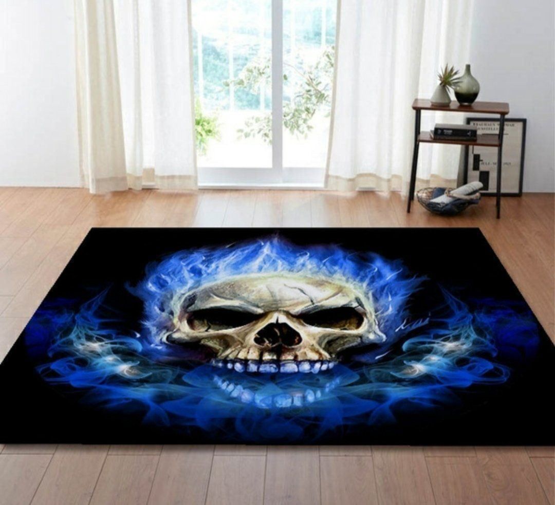 Teppiche: Teppich Skull Blau Schwarz 60x40cm % Black Friday – Neu und originalverpackt aus Walenstadt von emynmuil1