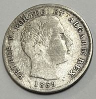 500 Réis - Rei Pedro V - Portugal - 1859 (Silber .916)