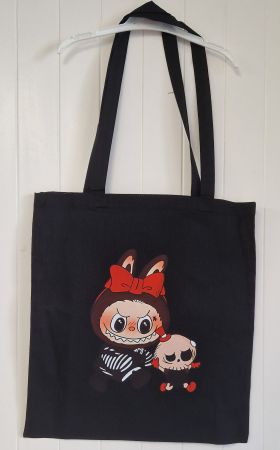 TOTE BAG  labubu noir unique en toile NEUF