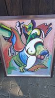 Originales Gemälde, signiert, abstrakte Kunst, 61x81cm ERNE