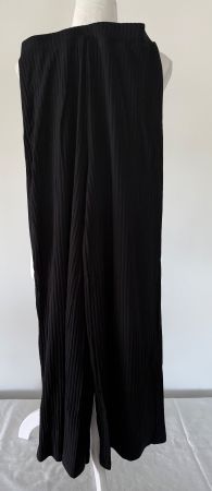 Damen Hose gerippte Streifenoptik Schwarz Gr. S NEU