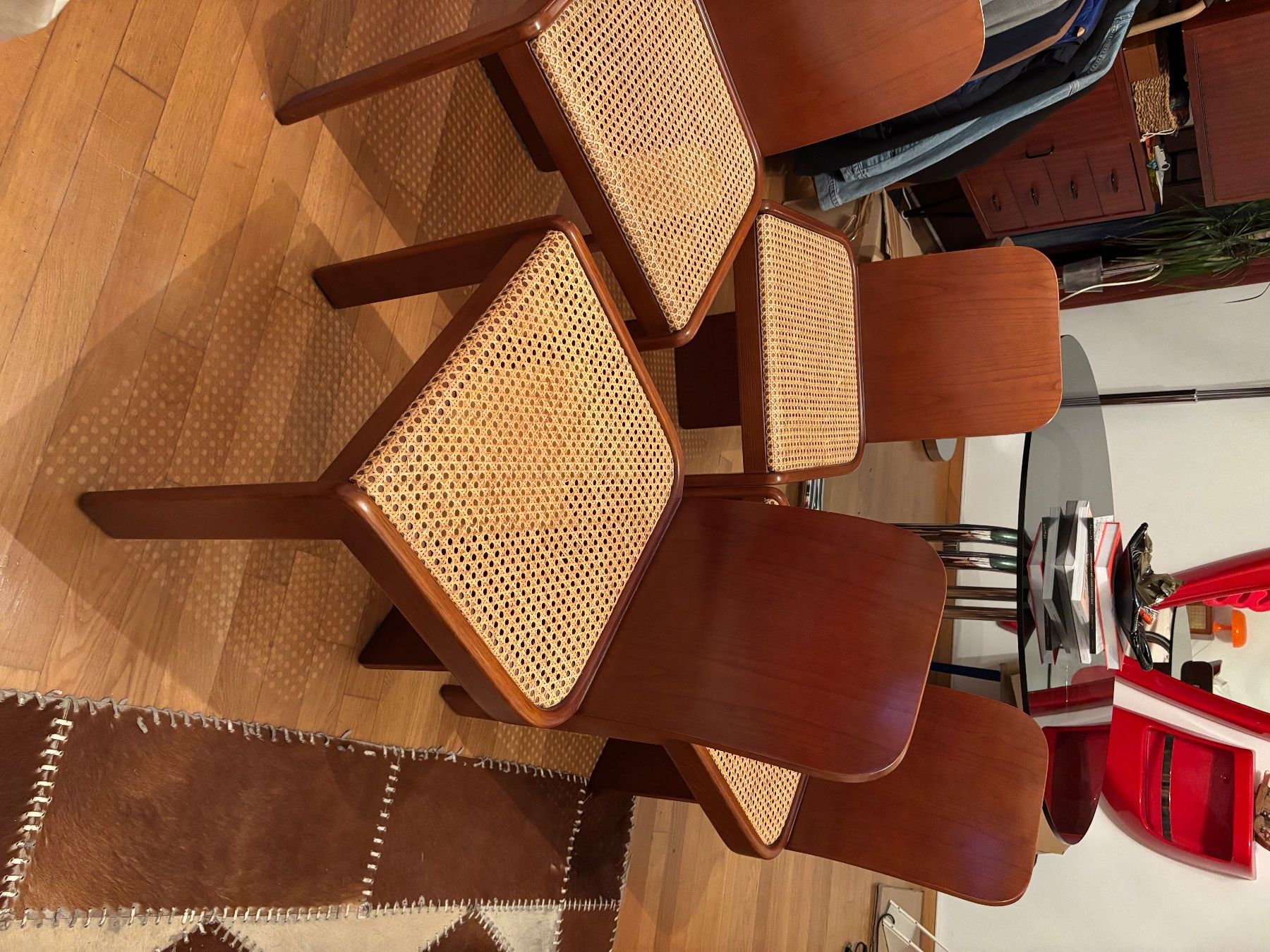 Sedie: 4x post modern dining chairs pierluigi molinari x Pozzi 1970 – Usato da Lugano venduto da rrkivio 3