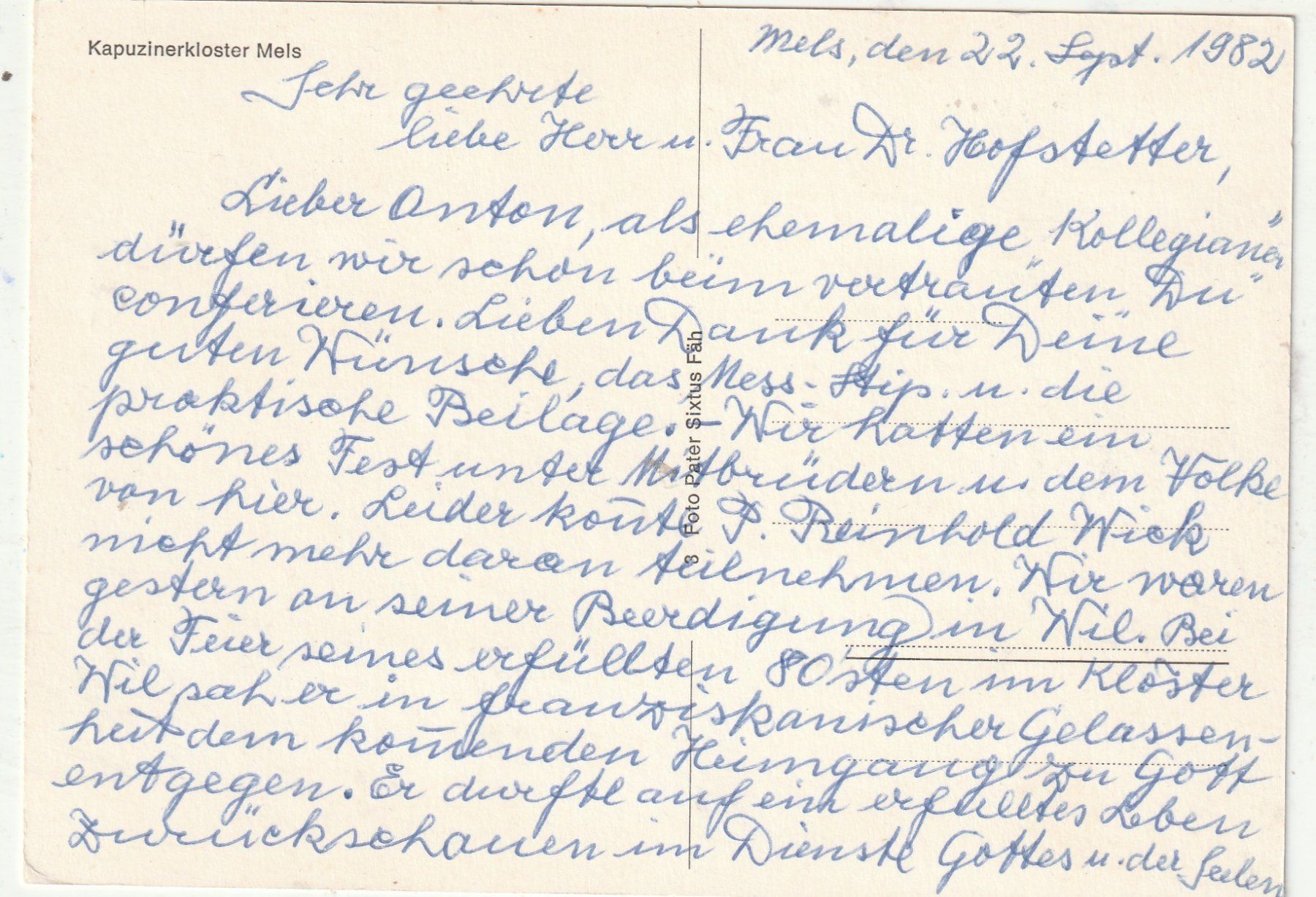 Cartoline postali: Kapuzinerkloster in Mels – Usato da Lumbrein venduto da made02 1