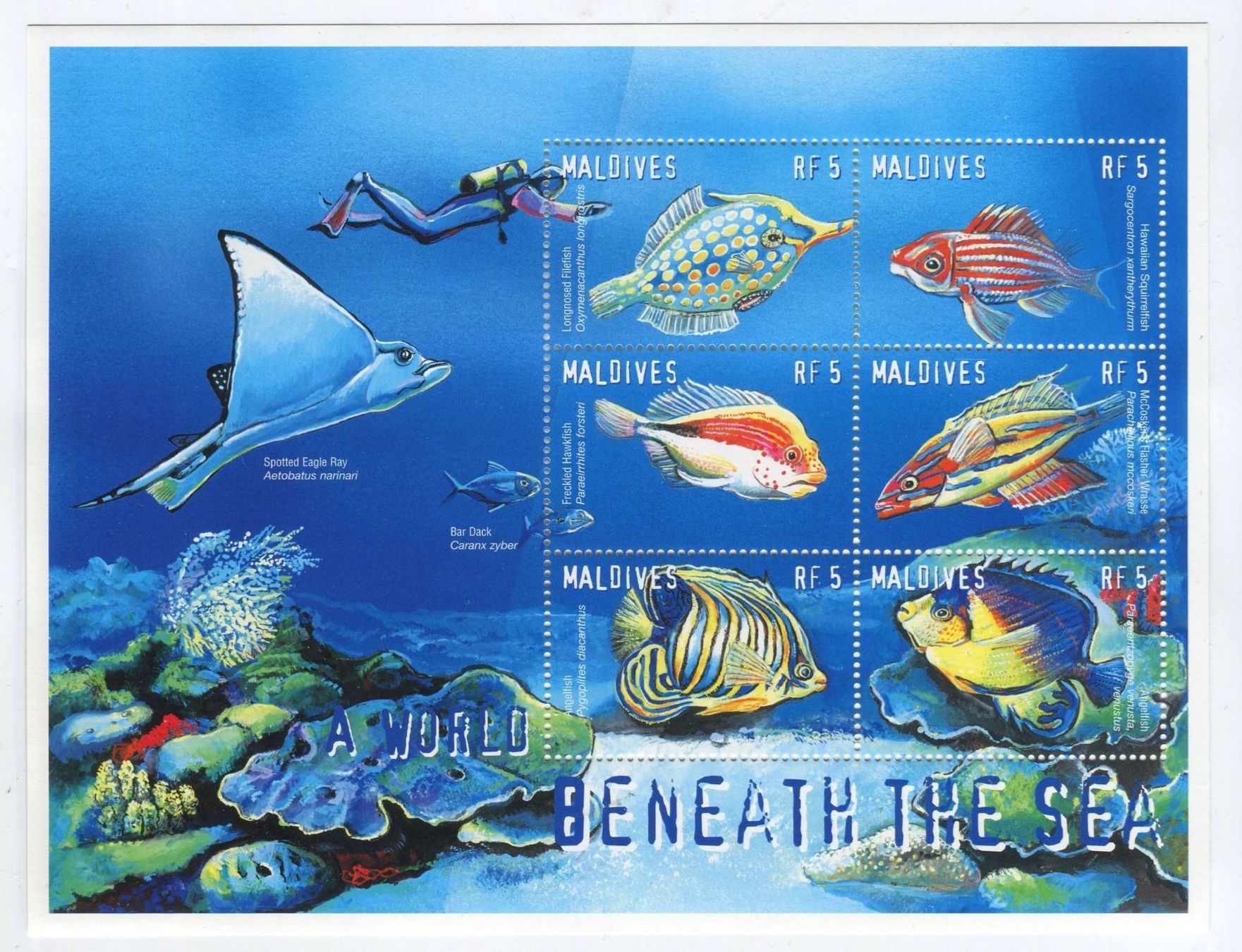 Tous les timbres: Block "Fische". Malediven. – Neuf avec emballage d'origine à Basel par Butsch5