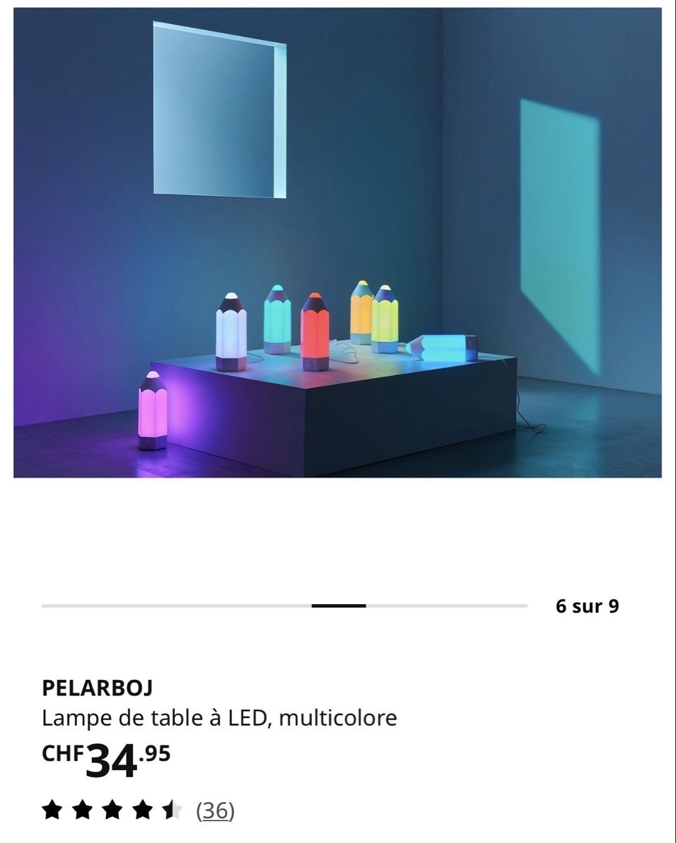 Ikea Lampes: PELARBOJ IKEA lampe crayon – D'occasion à Renens VD par gro_lvf5 2