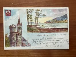 AK  1899 Gruss aus Biel Litho  (G2754)