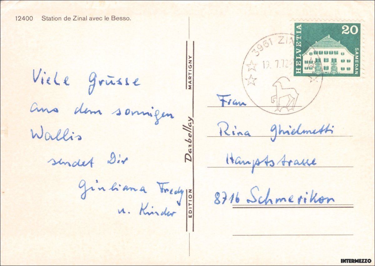 Cartoline postali: Zinal VS // Hotel Besso VW Käfer // 1972 – Usato da Basel venduto da intermezzo12 1